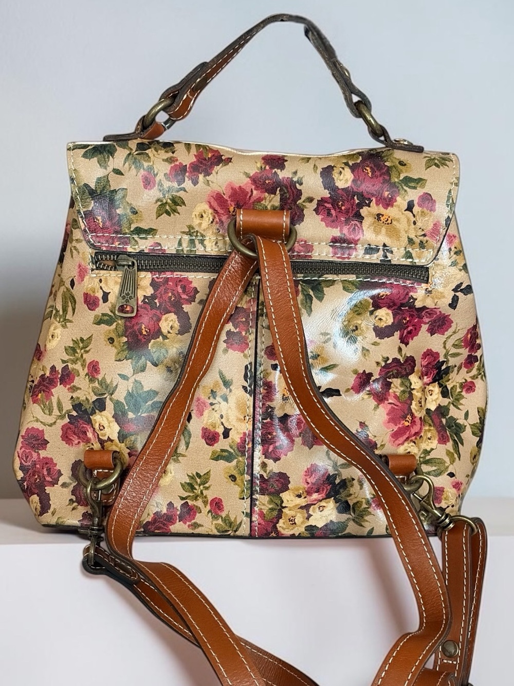 Patricia Nash Sinclair Floral Top-Handle Satchel & Back Pack NWT - Picture 3 of 11